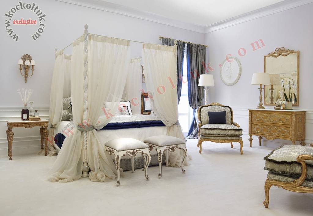 Lüks Otel Yatak Odası Yatak Klasik Koltuklar Mobilyalar