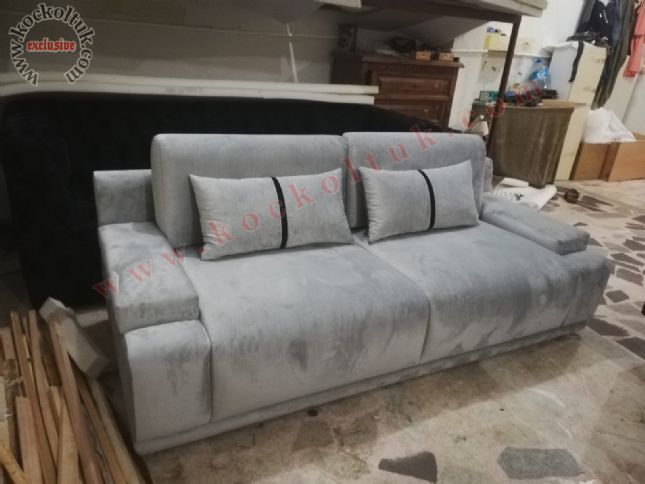 modern üçlü kanepe lüks özel kanepe gri kumaş
