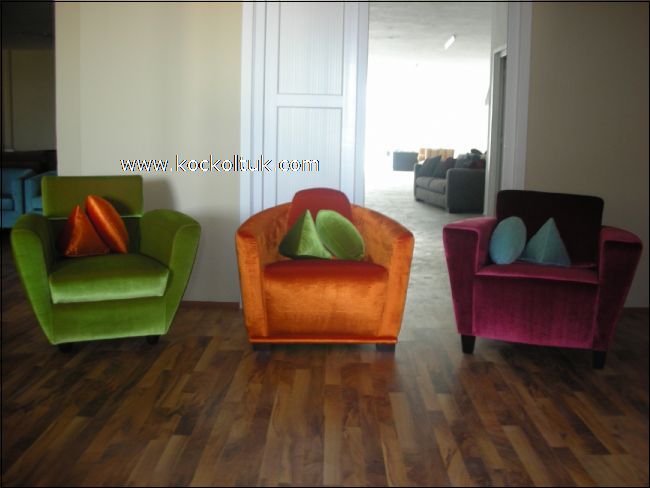 Kadife modern bahar üçlü berjer koltuk rahat özel tasarım