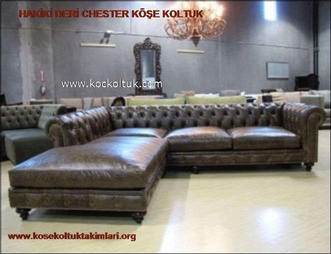 HAKİKİ DERİ CHESTER KÖŞE KOLTUK