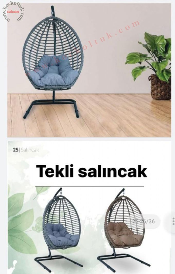 Tek kişilik rattan salıncak teras balkon bahçe için rattan salıncak