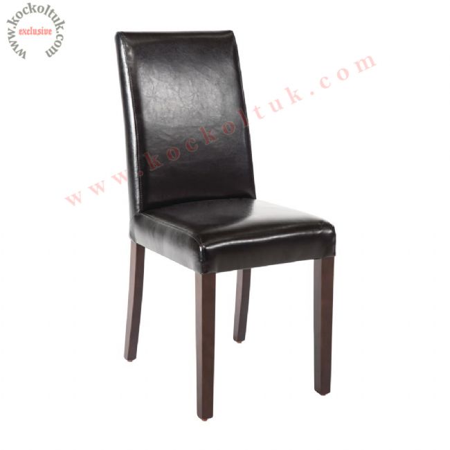 Siyah deri lokanta sandalyeleri